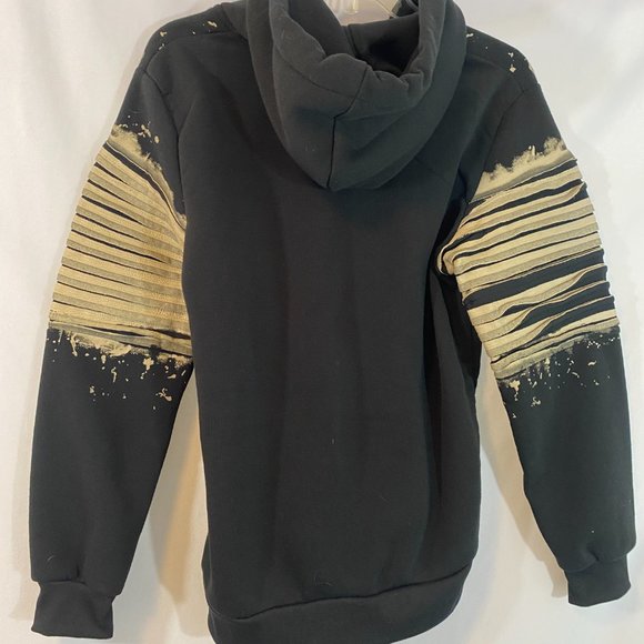 Tailored Recreation Premium Black w/ Gray Paint Hoodie Sweatshirt Men's Size - Picture 5 of 12